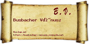 Busbacher Vénusz névjegykártya